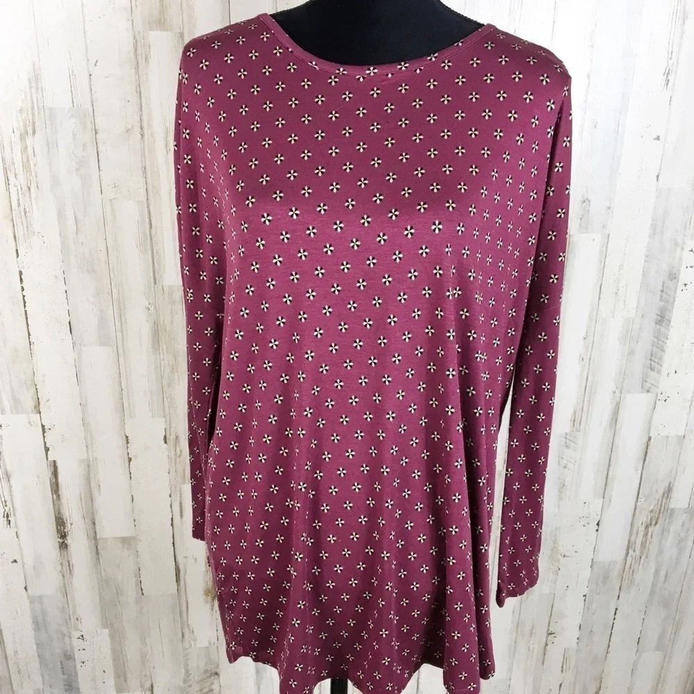 Mudpie Floral Hi-Lo Tunic Top Blouse Shirt S M v6x